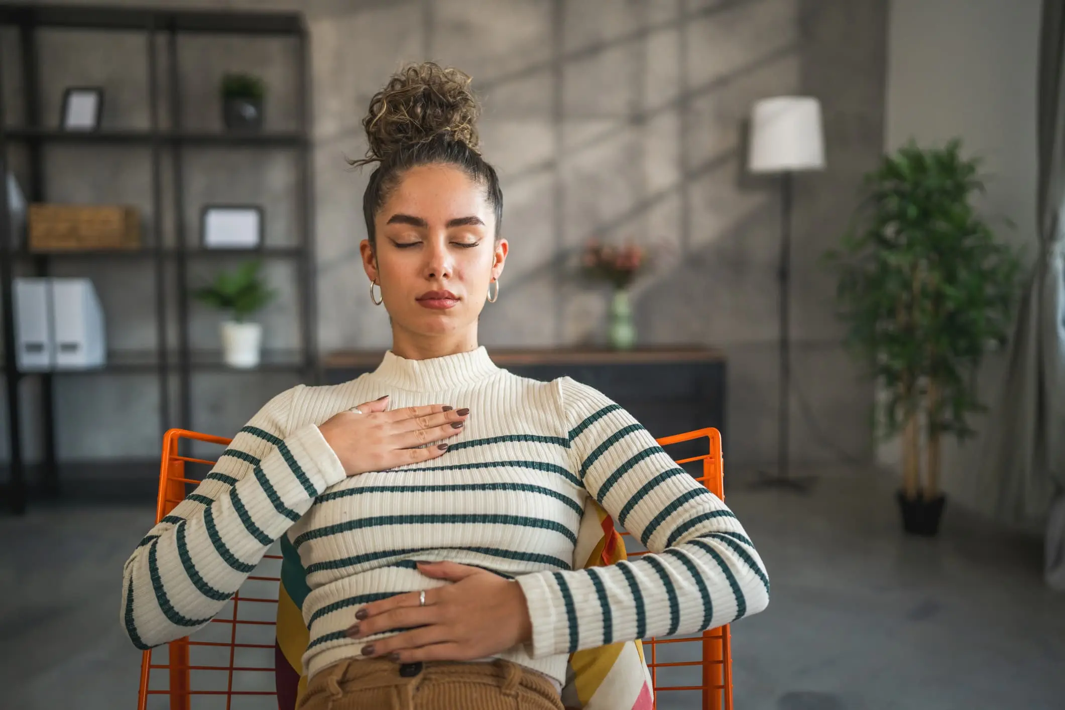 Timer and notes arranged for breath counting